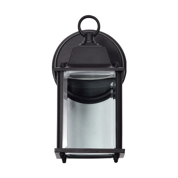 Nuvo Lighting 8W 3K LED Cube Lantern, Black Finish, Clear Beveled Glass 62/1571